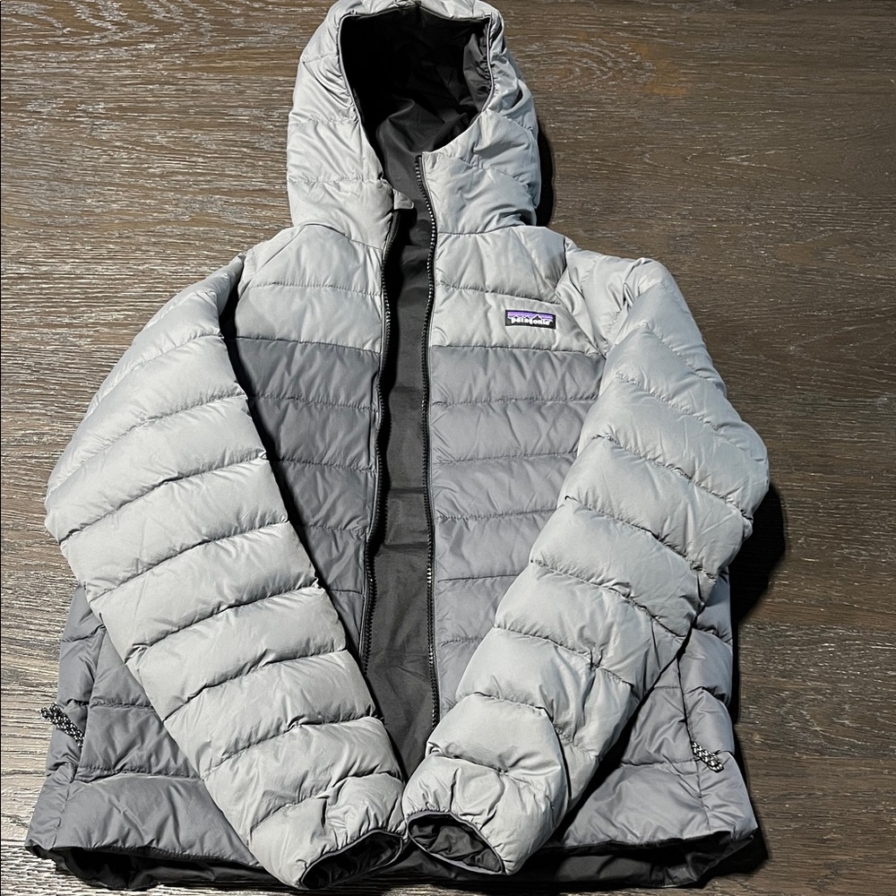 Patagonia Boys  Two-Tone Gray Puffer Jacket